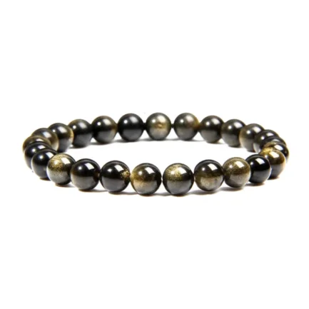 bracelet obsidienne dorée